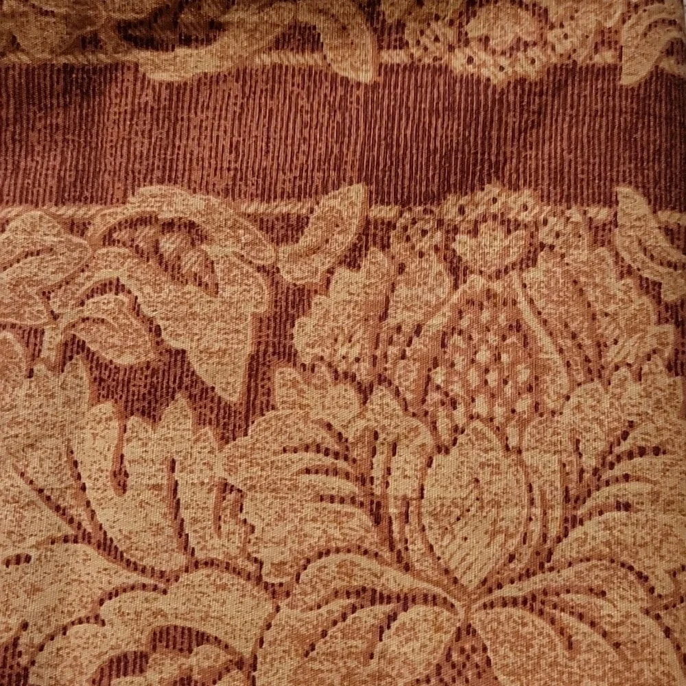Tanish gold & brown with stripes and large flowers cotton quilt fabric 3/4 yard
